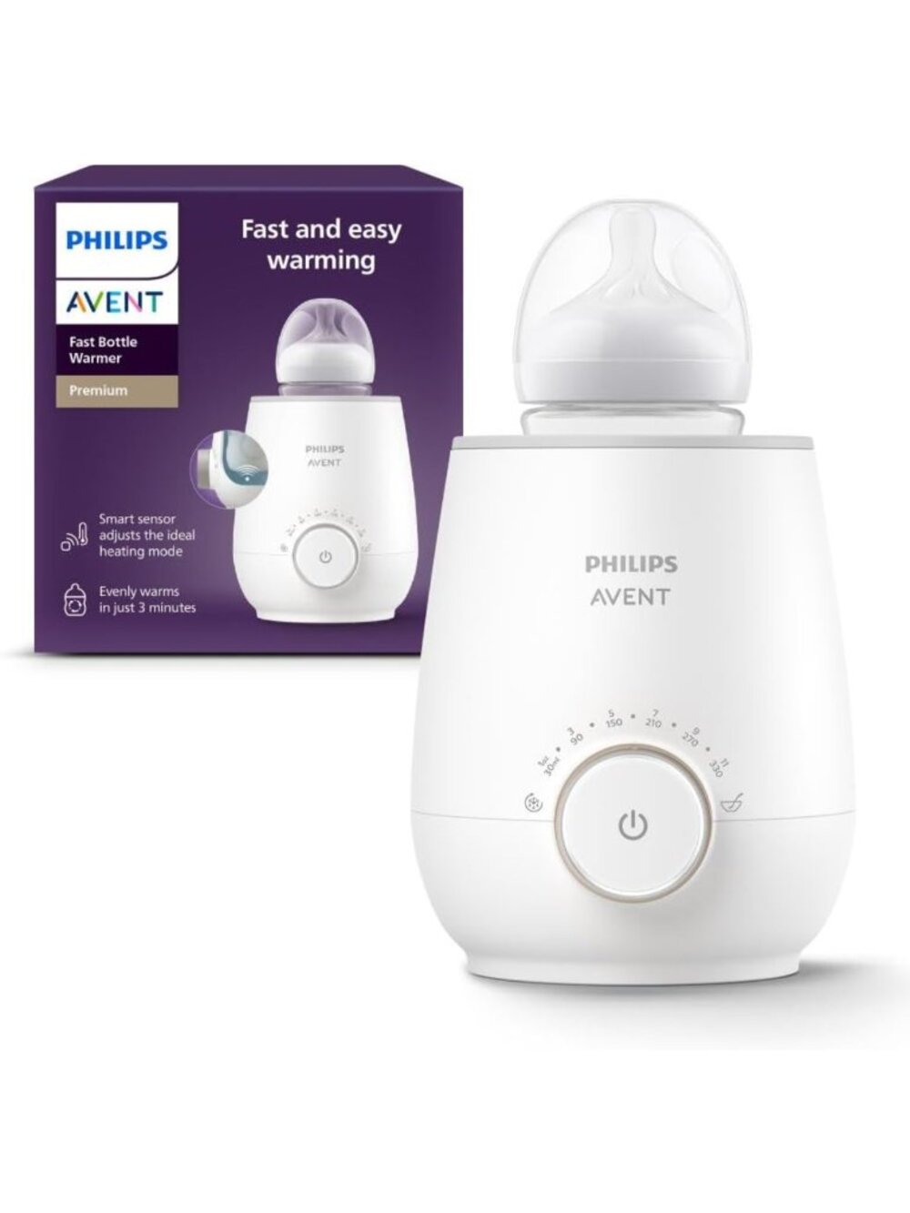 Premium Fast Bottle Warmer with Smart Temp Control & Auto Shut-Off, Water Bath